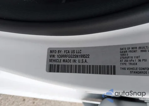 2025 Ram 1500 Tradesman 4X4 5'7 Box из США, поврежденный, VIN 1C6RRFGG2SN199522